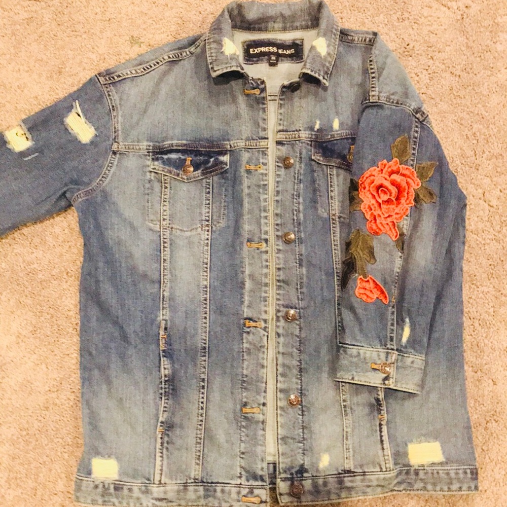 Trendy oversized Express jean jacket